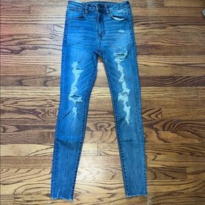 American Eagle Outfitters Light Blue Super Hi-Rise Skinny Jeans Long